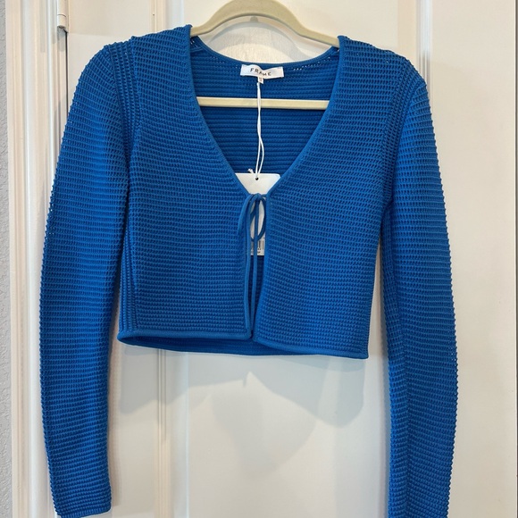 Frame Denim Crochet Tie Top Sweater - Picture 1 of 7